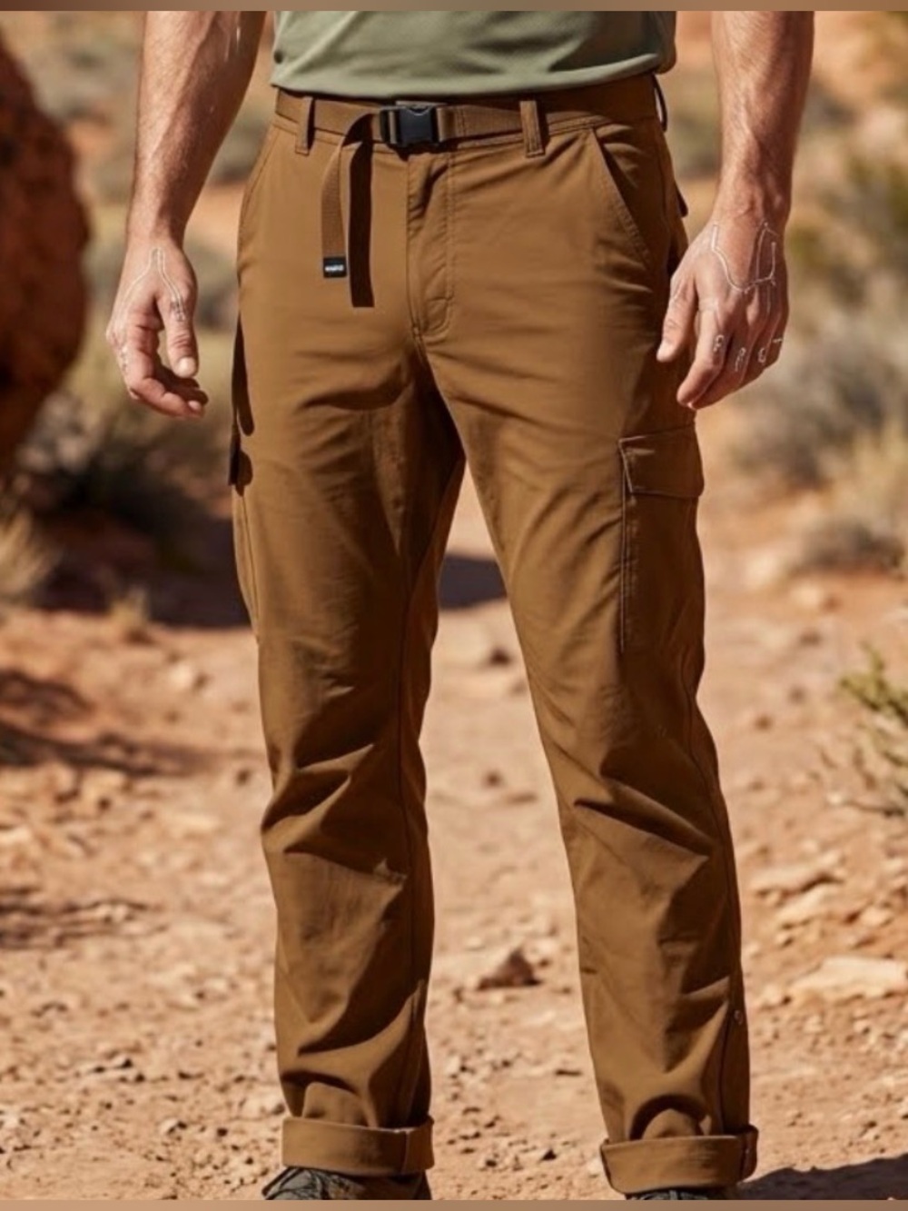 Men's Prana Pants size 42x32 Brown Stretch Zion Slim Cargo Pants Hiking Pants